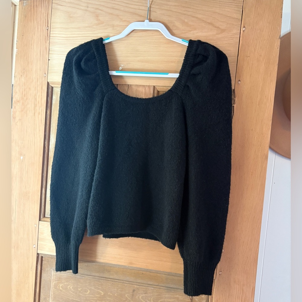 Endless Rose Puff long sleeve Elegant Black Women's Sweater
